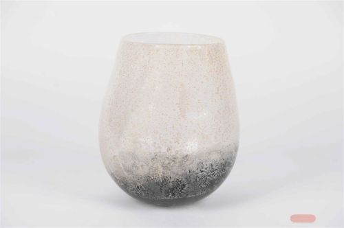 Bild von Glasvase, Goldfleck Ø22.5x H25cm, grau/gold