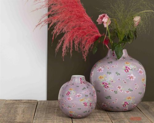 Bild von Vase, Alu Florero Ø21x H20cm, rosa