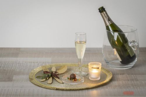 Bild von Placemat, Glitz rund 38cm, gold