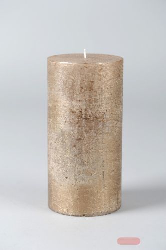 Bild von Metallic Zylinderkerze, 20cm x Ø100mm, antikgold
