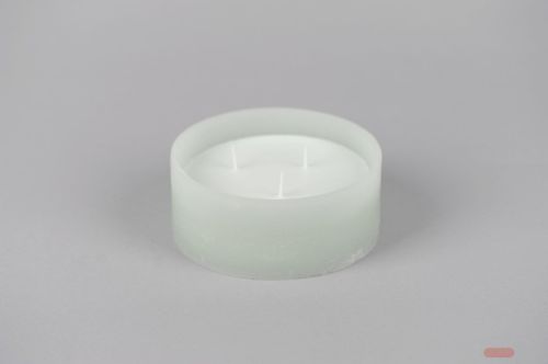 Bild von 3-Docht Kerze im Topf, H6cm x Ø150mm, sea foam