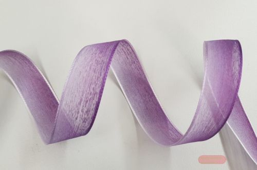 Bild von Band 25m/ 25mm, Organza 2-farbig, lila-flieder