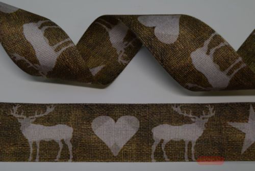 Bild von Band 25m/ 40mm, Hirsch-Sterne, h'braun