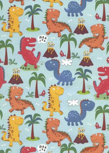 Bild von Rolle 200m x  30cm, Dino, bunt
