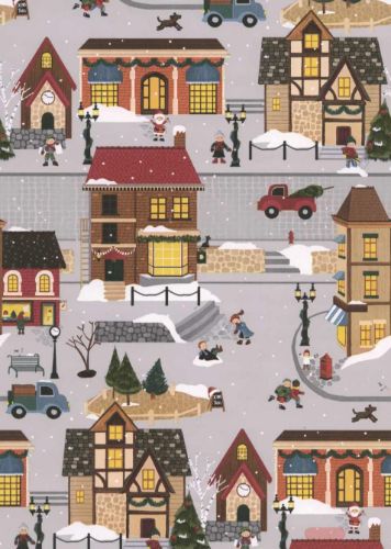 Bild von Rolle 200m x  70cm, Ruhpolding Häuser, rot-braun