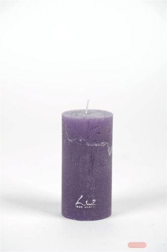 Bild von Rustic Zylinderkerze, 10cm x Ø50mm, violett*
