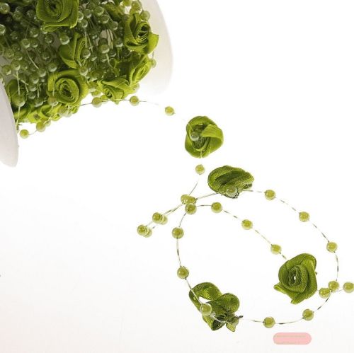 Bild von Girlande 10m/ 15mm, Colored Roses, grün
