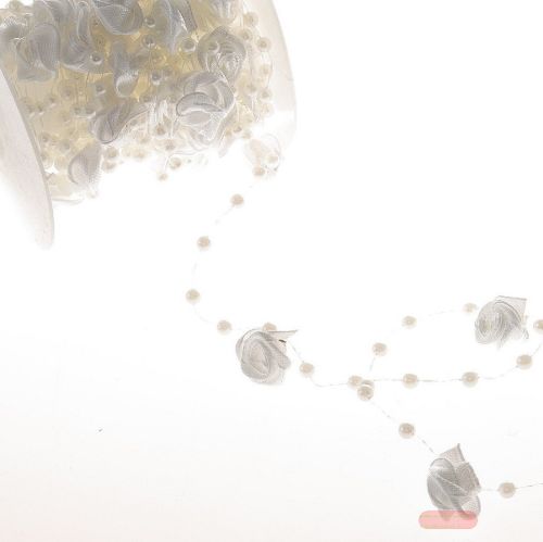 Bild von Girlande 10m/ 15mm, Colored Roses, weiss