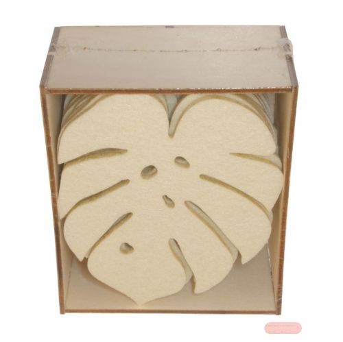 Bild von Filz, Blatt 10x 11x 5cm - VE 12, creme