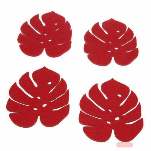 Bild von Filz, Blatt 10x 11x 5cm - VE 12, rot