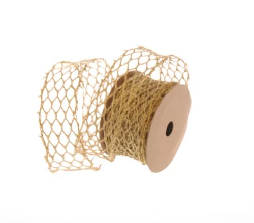 Bild von Band 10m/ 40mm, Mesch mit Glitter, gold