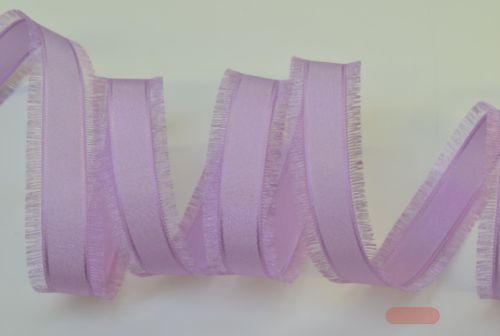 Bild von Band  25m/ 25mm, Fransenkante, aubergine
