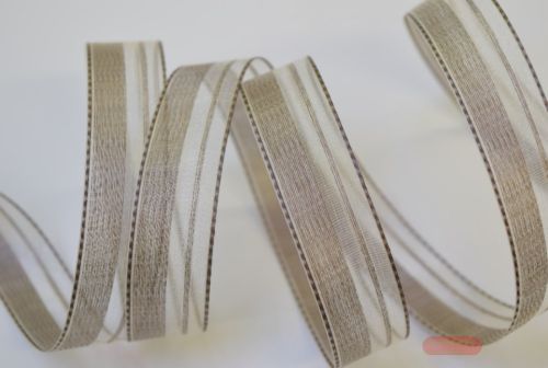 Bild von Band 20m/ 15mm, Streifen assy, weiss-grau