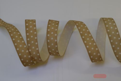 Bild von Band 20m/ 15mm, Leinen Sterne, natur