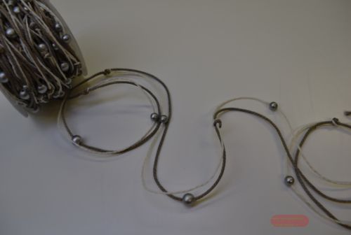Bild von Band 10m/ 10mm, Schnüre m. Kugeln, taupe