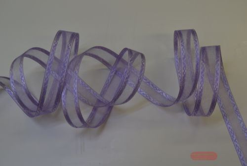 Bild von Band 25m/ 15mm, Motiv an Organza, flieder