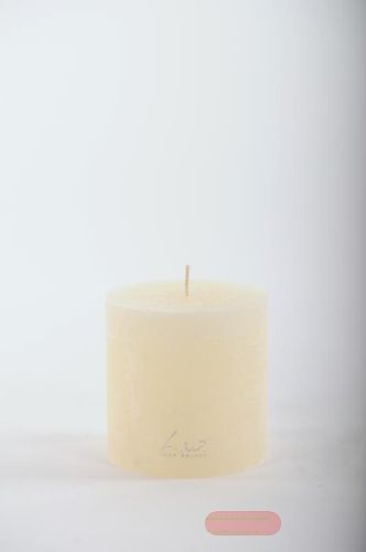 Bild von Rustic Zylinderkerze,   9cm x Ø90mm, asper weiss