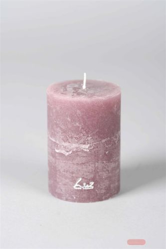 Bild von Rustic Zylinderkerze,   9cm x Ø90mm, mauve