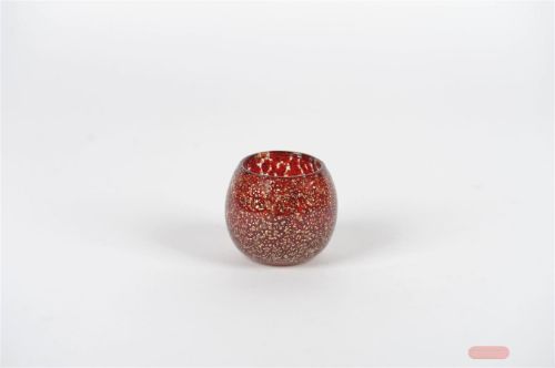 Bild von Glasvase, Romantic Ø9.5x H8cm, rot