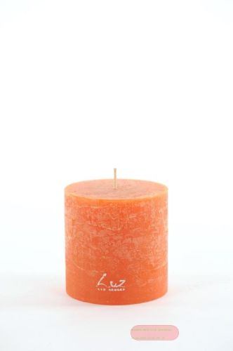 Bild von Rustic Zylinderkerze,   9cm x Ø90mm, orange