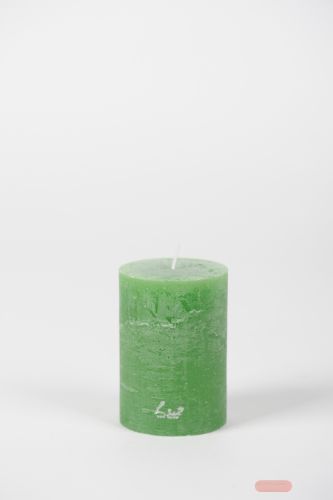 Bild von Rustic Zylinderkerze, 10cm x Ø70mm, kleeblattgrün