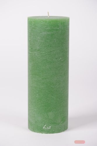 Bild von Rustic Zylinderkerze, 27cm x Ø100mm, kleeblattgrün