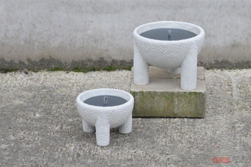 Bild von Outdoor Kerzen Topf, Tub Ø15x H11cm, weiss