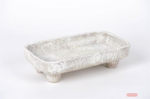 Bild von Schale, Cement L35.5x 20.5x H9.5cm, rohweiss