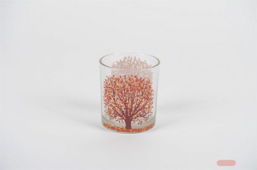 Bild von Windlicht, Baum Ø9x H10cm, orange