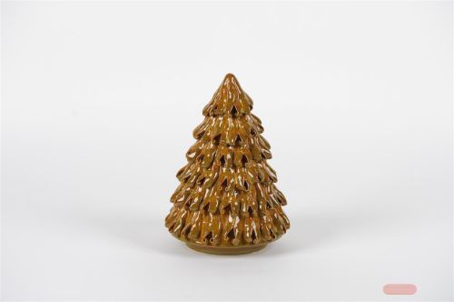 Bild von Tannenbaum, Pinus Keramik Ø19 x H27cm, ambergold