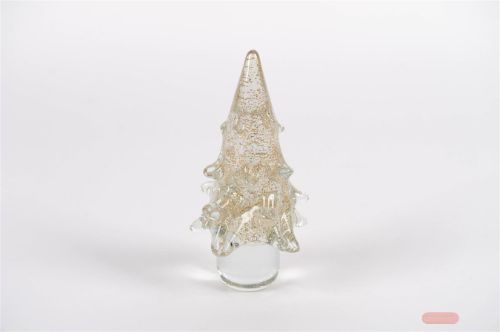 Bild von Tannenbaum, Glas - Ø11.5 x H22cm, glittergold