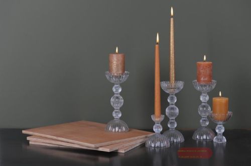 Bild von Kerzenständer, Ruffles pillar Ø9.2x H22.5cm, glas