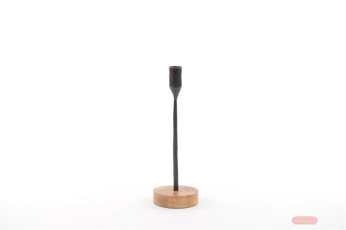 Bild von Kerzenständer, mit Holzfuss Ø9x H26cm, burn