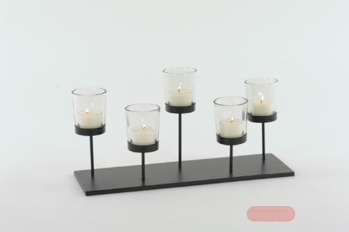 Bild von Glashalter 5x, L35x 11x H16cm auf Platte, black