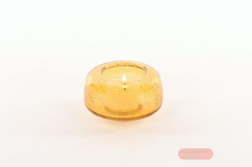 Bild von Teelichthalter Glas Blown Ø8.6x H5.5cm, amber