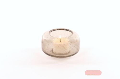 Bild von Teelichthalter Glas Blown Ø8.6x H5.5cm, grey