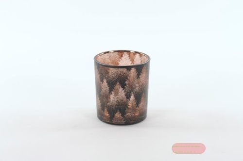 Bild von Votiv, Glas Forest Ø8.8x H10cm, braunrot