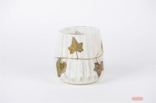 Bild von Windlicht, Sterne Ø21x H20cm, weiss/gold