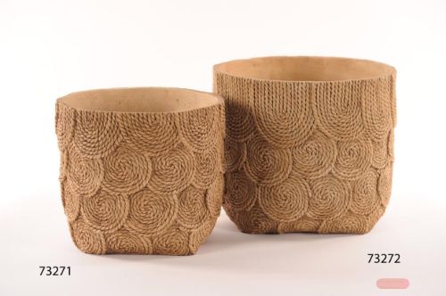 Bild von Blumentopf, Sisal - Zement Ø31.5x 26.5cm, natur