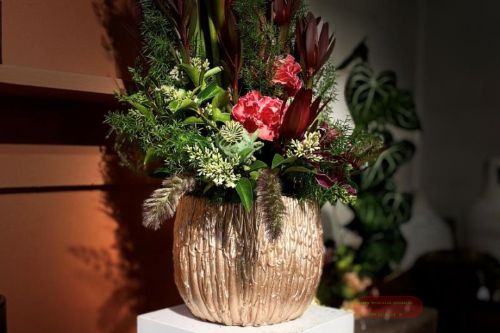 Bild von Blumentopf, Ø15x H12cm Zement, sjanpanje