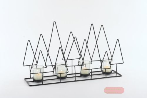 Bild von Glashalter 4x, L47x 12x H27cm - Baumrahmen, black