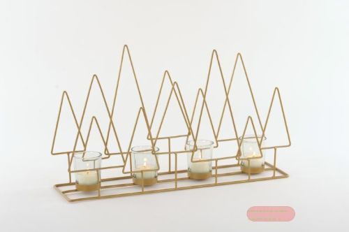 Bild von Glashalter 4x, L47x 12x H27cm - Baumrahmen, gold