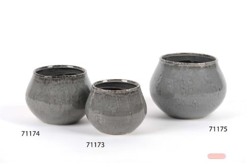 Bild von Blumentopf, Bent belly Ø15.8x H12cm, taupe