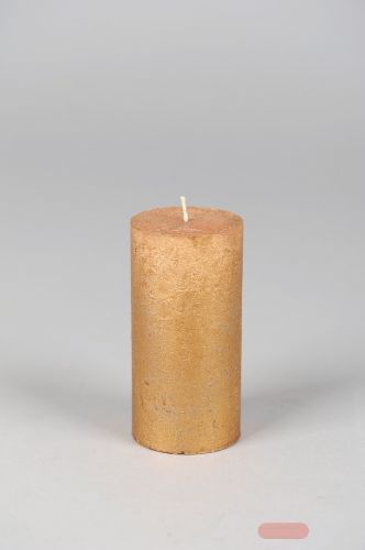 Bild von Metallic Zylinderkerze, 10cm x Ø50mm, gold