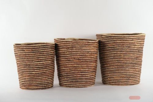 Bild von Rundkorb konisch, Sweetcorn Set/3 - Ø45x H47cm, natur