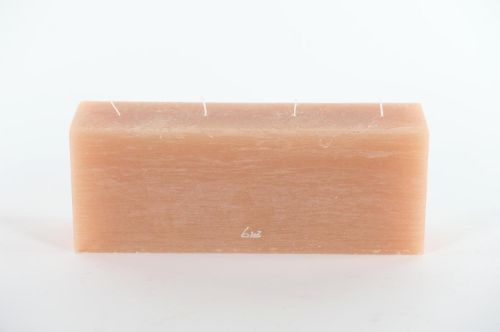 Bild von 4-Docht Kubuskerze, H12 x L32x Ø8cm, nougat