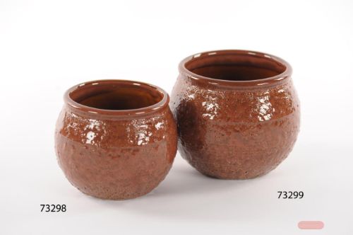 Bild von Blumentopf, Rough Keramik Ø14.5x 11.5cm, rubin