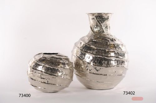 Bild von Kugelvase, Twisty treasure - Alu Ø29x 23cm, silber