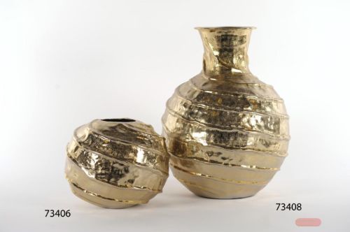Bild von Kugelvase, Twisty treasure - Alu Ø29x 23cm, gold