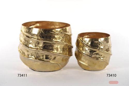 Bild von Blumentopf, Twisty - Alu Ø29x 25cm, gold